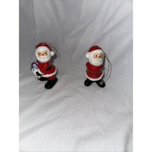 Vintage Santa‎ Ornaments Set Of 2